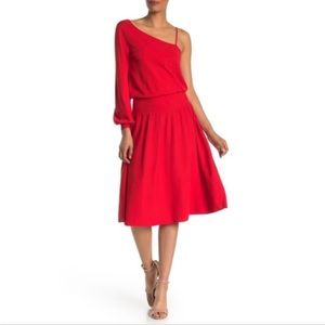 ALC Shara One Shoulder Dress in Poppy Red size Large